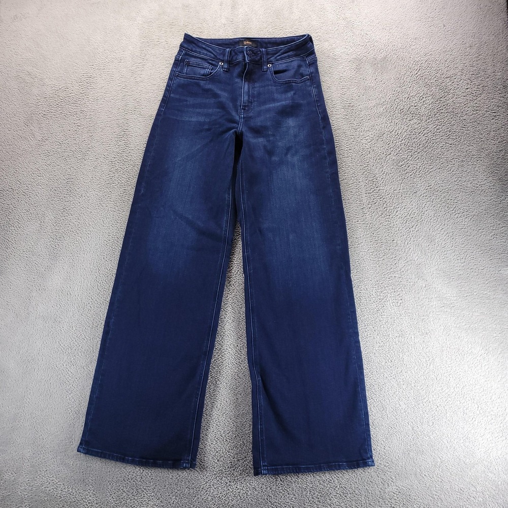 Quince Jeans Womens 27 Blue Bella Stretch Wide Leg High Rise Dark Wash Relaxed